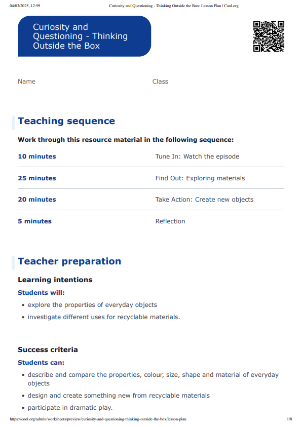 Sample Worksheet