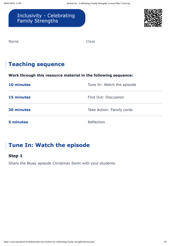 Sample Worksheet