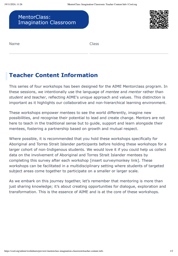 Sample Worksheet