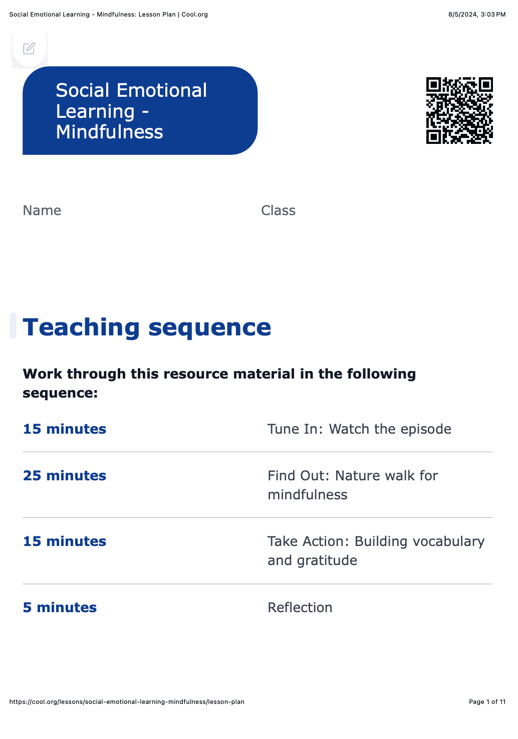 Sample Worksheet