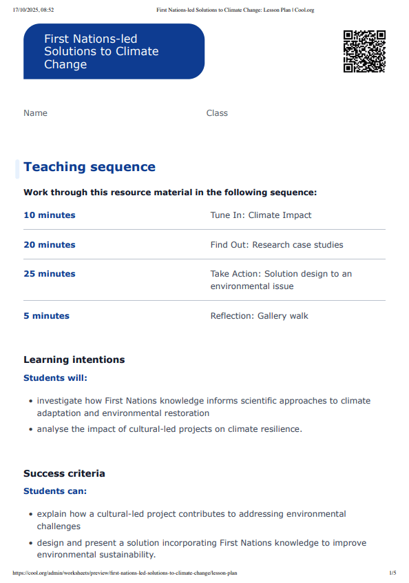 Sample Worksheet