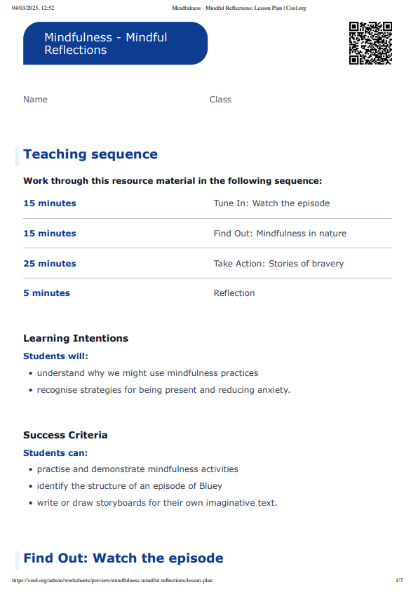 Sample Worksheet