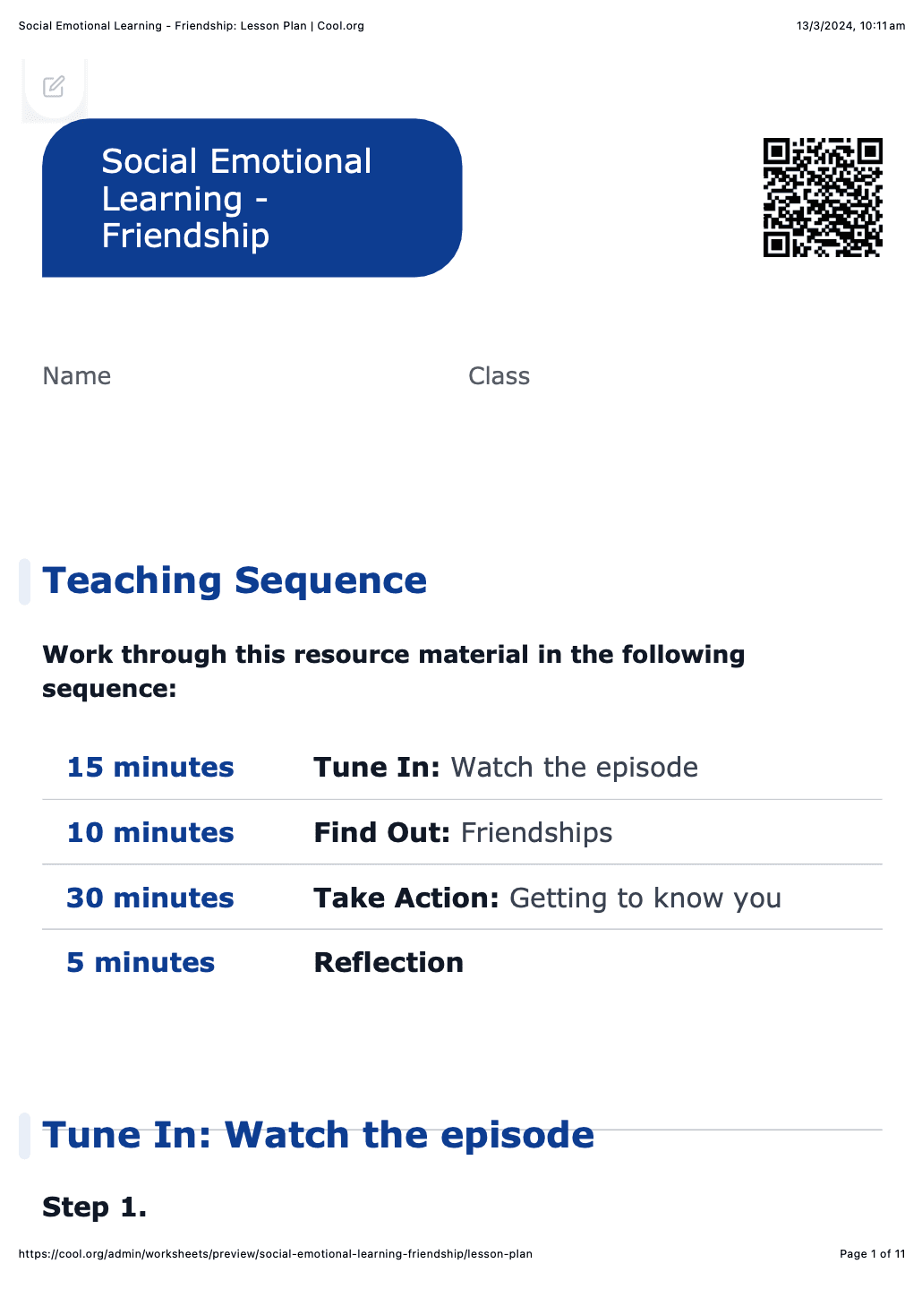 Sample Worksheet