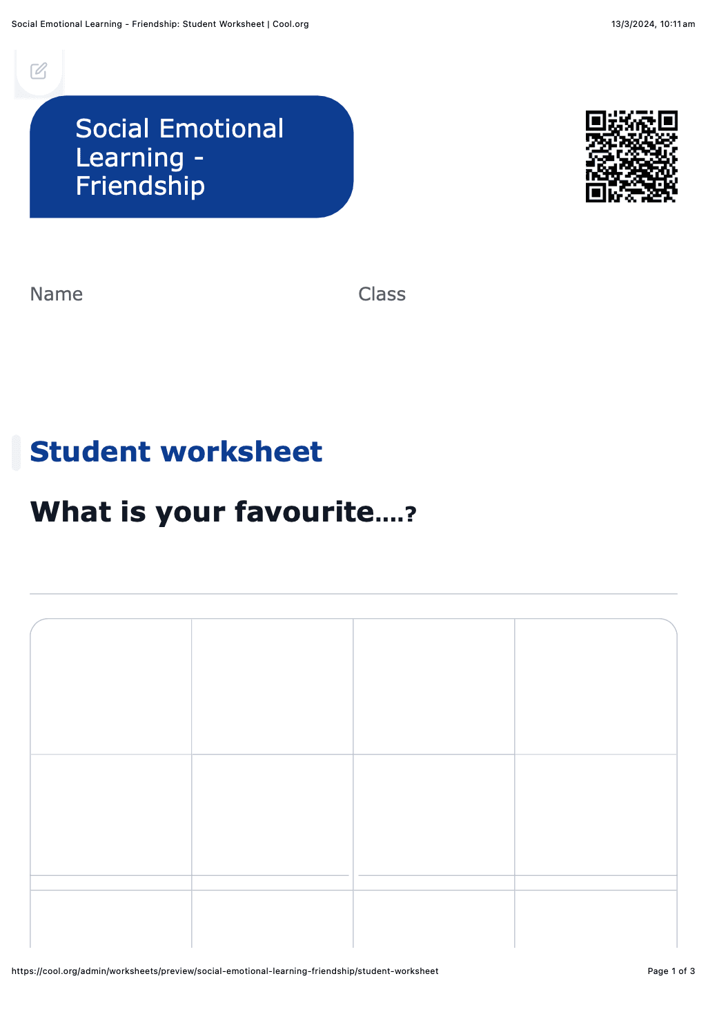 Sample Worksheet
