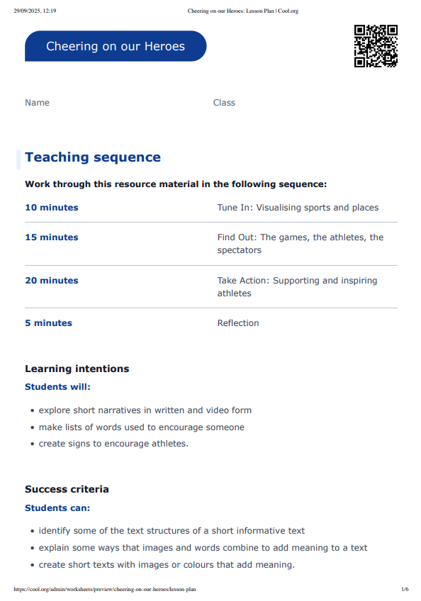 Sample Worksheet