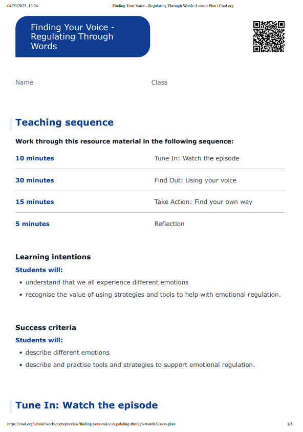 Sample Worksheet