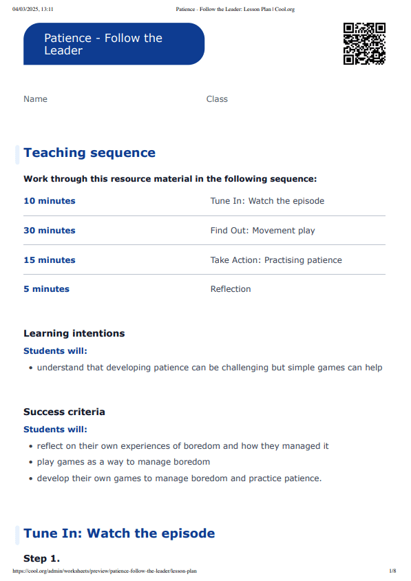 Sample Worksheet