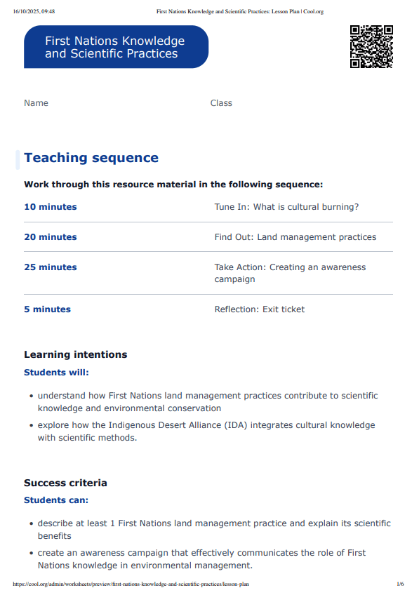 Sample Worksheet
